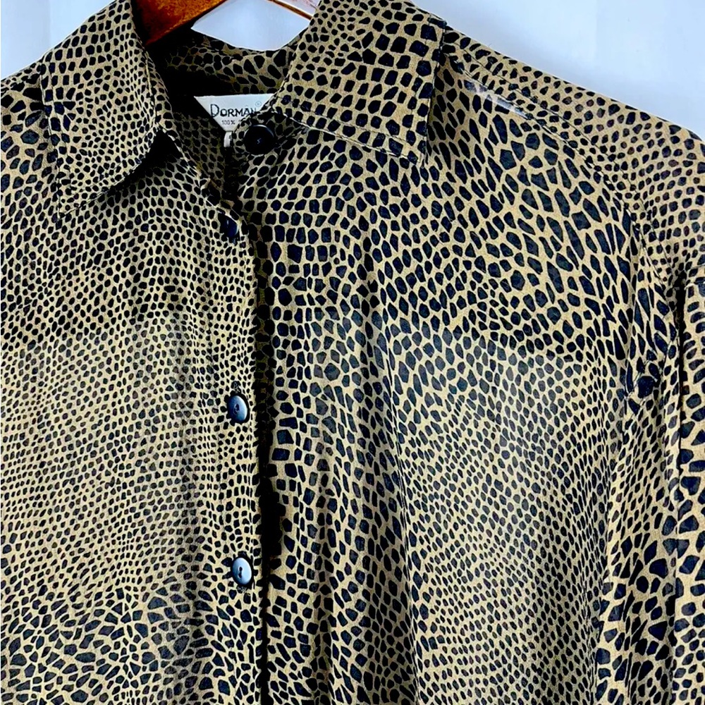 Dorman 100% silk blouse reptile medium